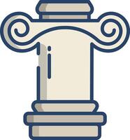 Ionic greek pillar linear color illustration vector