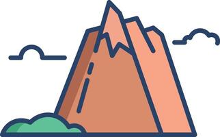 Stratovolcano linear color illustration vector
