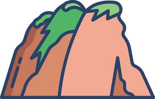 cliff mountain linear color illustration vector