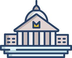 Senate house linear color illustration vector