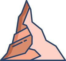terrain linear color illustration vector