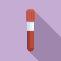Blood test vial with long shadow vector