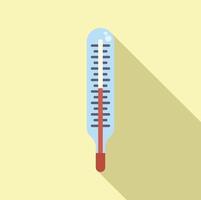 Thermometer indicating high temperature, useful for representing fever or hot weather vector