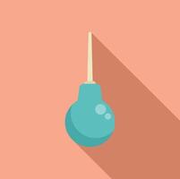 Blue enema bulb with long shadow vector