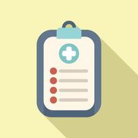 Medical report with clipboard and cross icon vector