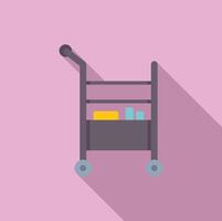 Room service cart with food and drinks being pushed vector