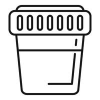Plastic container with measuring scale icon vector