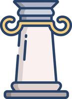 Ionic greek pillar linear color illustration vector