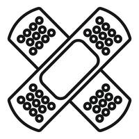 Two adhesive bandages forming an x shape vector