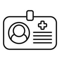 Medical id card with cross and user profile vector