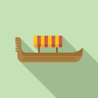 Gondola floating on canal water vector