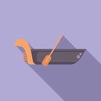 Gondola floating on canal water vector