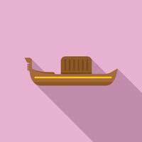 Gondola floating on calm waterway vector