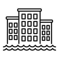 Buildings submerged in rising water vector