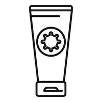 Sunscreen protecting from sunburn icon vector