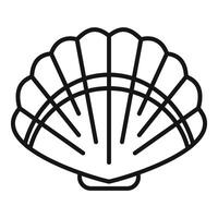 Scallop seashell icon simple line vector