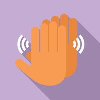 Two hands clapping making a sound wave vector
