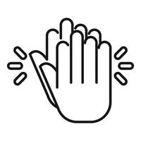 Pair of hands coming together, creating a loud sound vector