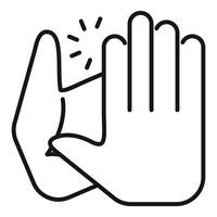 Snapping fingers creating spark icon vector