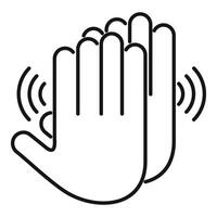 Two hands clapping making sound waves icon vector
