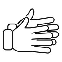 Clapping hands showing appreciation line icon vector