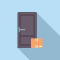 Package waiting at front door vector