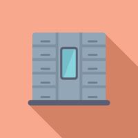 Modern mail room with secure lockers vector