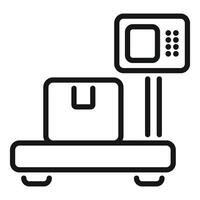 Digital scale weighing single cardboard box icon vector