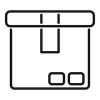 Sealed cardboard box with handle icon vector