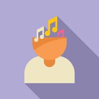 Thinking about music with notes vector