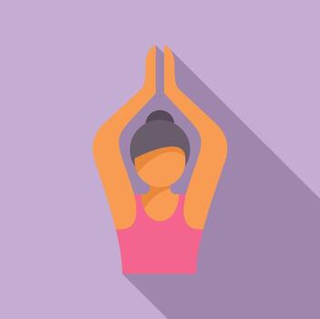 mujer practicando yoga con manos en namaste vector