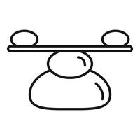 Simple line drawing of a balance scale, representing justice or weighing options vector