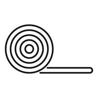 Archery target icon with arrow line art vector