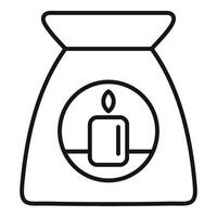 Candle aromatherapy bag line art icon vector