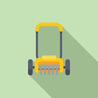Flat design illustration of a hand push lawn mower vector