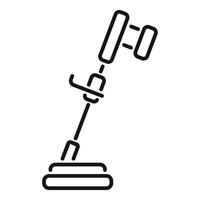 Black line art of a microphone stand vector