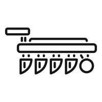 Simple line art icon representing a kitchen extractor hood with filters and light vector