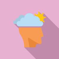 Abstract mind concept with weather elements vector