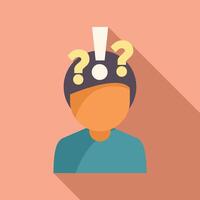 Confused person icon with question marks vector