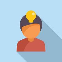 Idea concept with light bulb icon above person vector