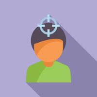 Graphic icon illustrating a targeted individual, representing focused marketing or audience segmentation vector