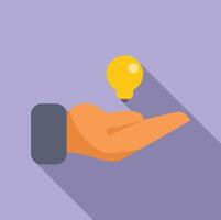 Idea concept with light bulb on open hand illustration vector