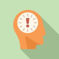 Time management concept with head clock illustration vector
