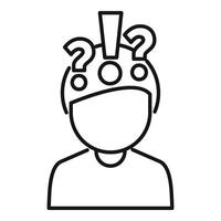 Confused person icon with question marks vector
