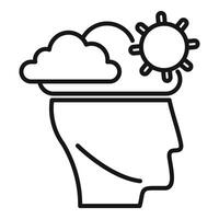 Abstract mind concept with sun and cloud vector