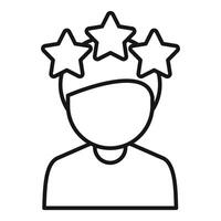 Customer satisfaction icon with three stars vector