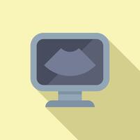 Flat icon design of a computer monitor with a kiss vector