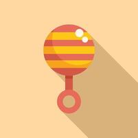 Brightly colored rattle icon on pastel background vector