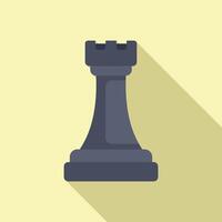 Flat design illustration of a rook chess piece vector