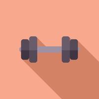 Flat design illustration of dumbbell on peach background vector